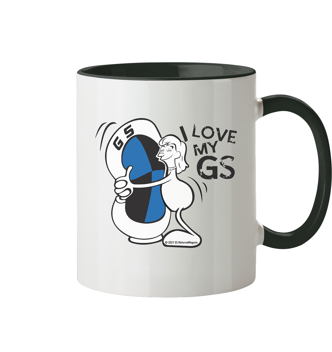 GS Motorrad Liebling MAXI »i-love-my-gs« neues Design 2021 für GS Ladies - Tasse zweifarbig - GS Magazin